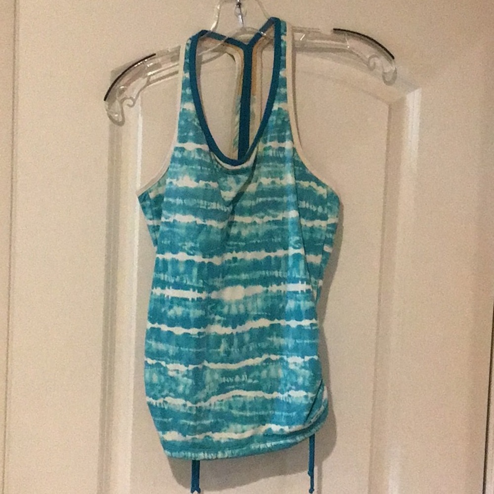 Athleta bathing suit top, Sz S, built in bra, adjustable side toggles